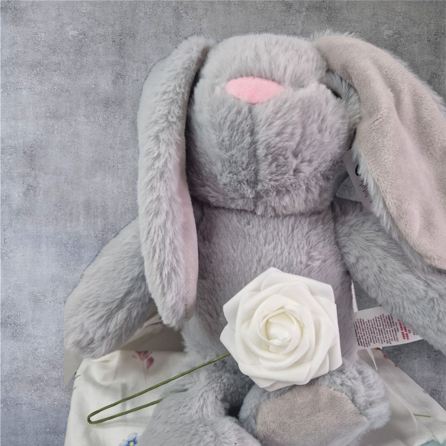 Personalised Grey Bunny in a Bag