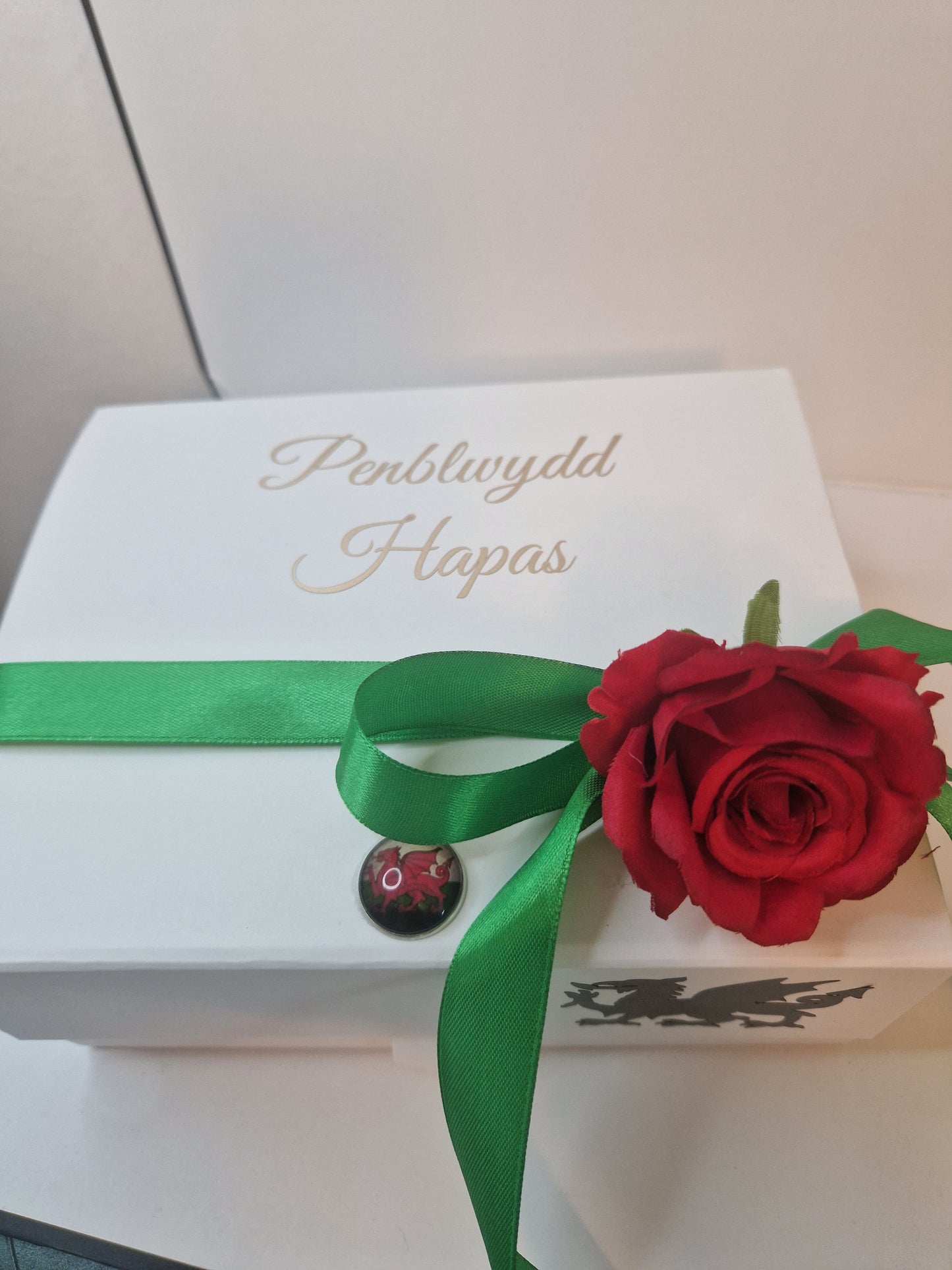 Welsh glass coffee mug and slate coaster gift box