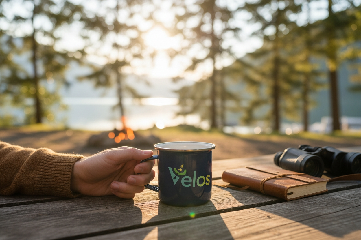 Velos Vintage enamel-coated metal mug