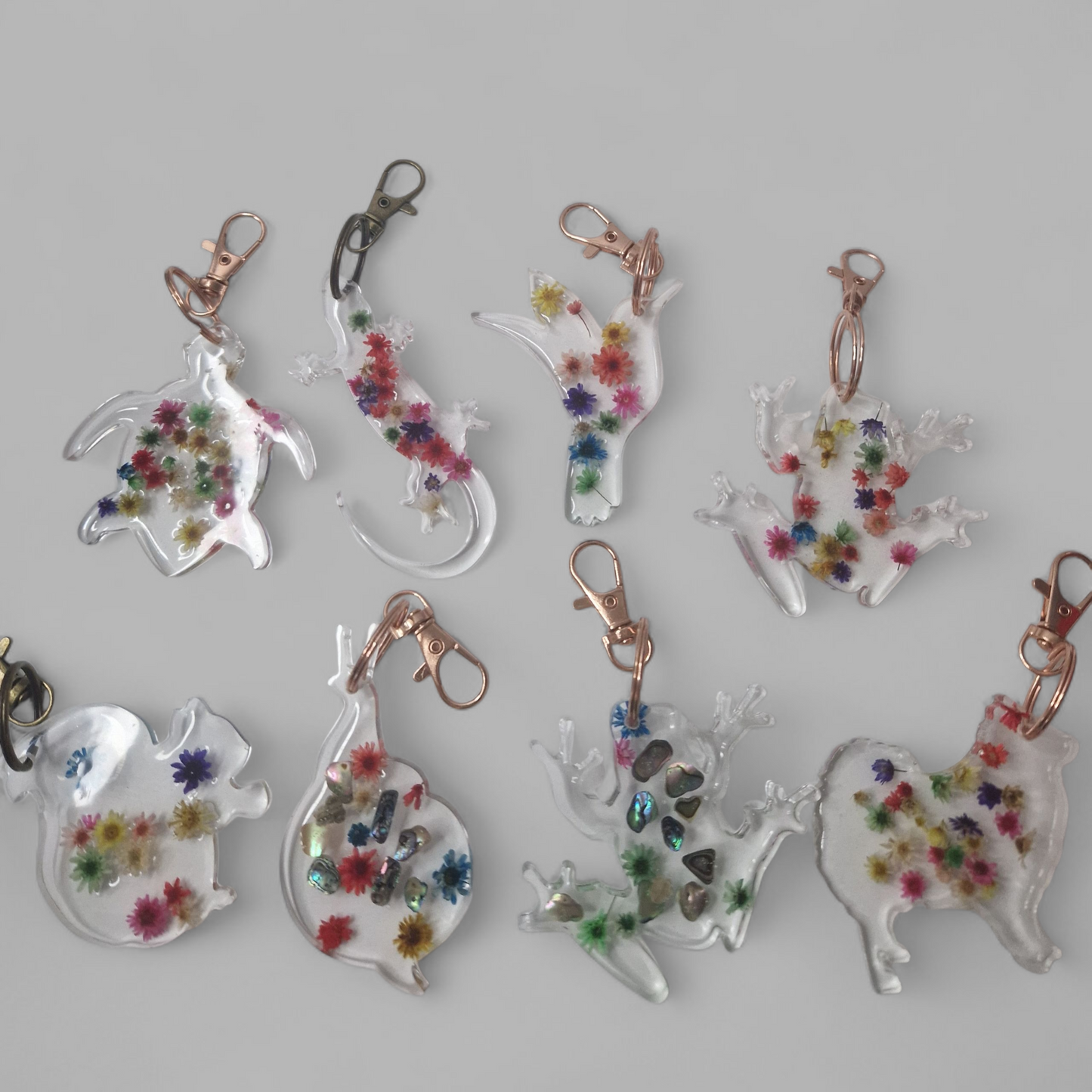 Handmade resin keyrings