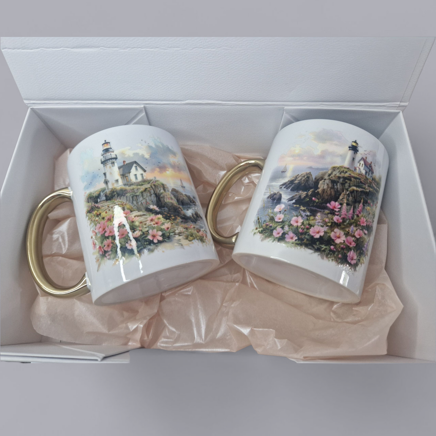 Lighthouse coffee mugs