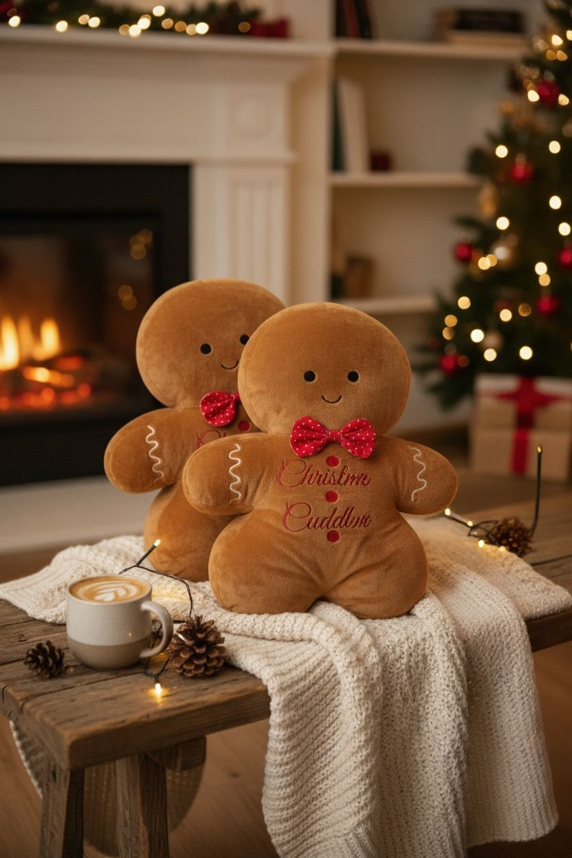 Christmas cuddles soft and cuddly gingerbread man