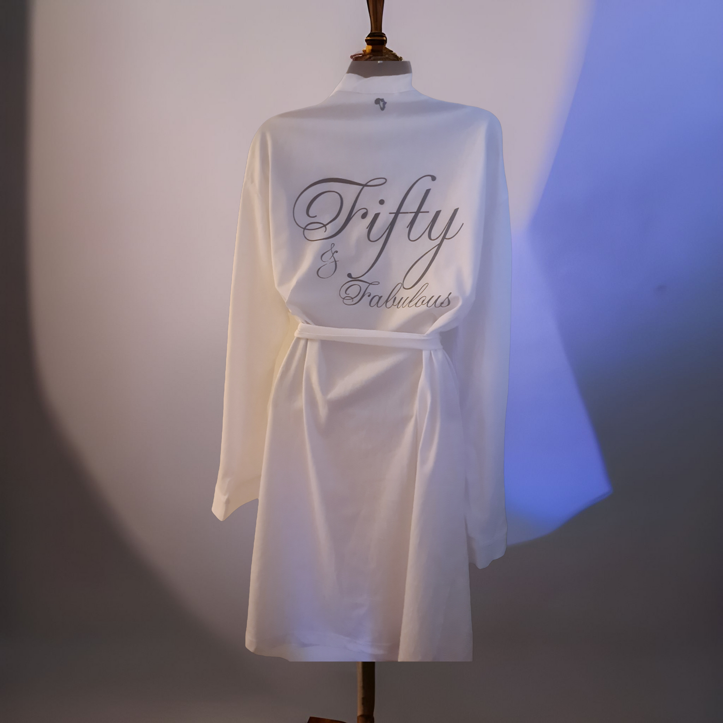 Fifty & Fabulous white robe in gift box