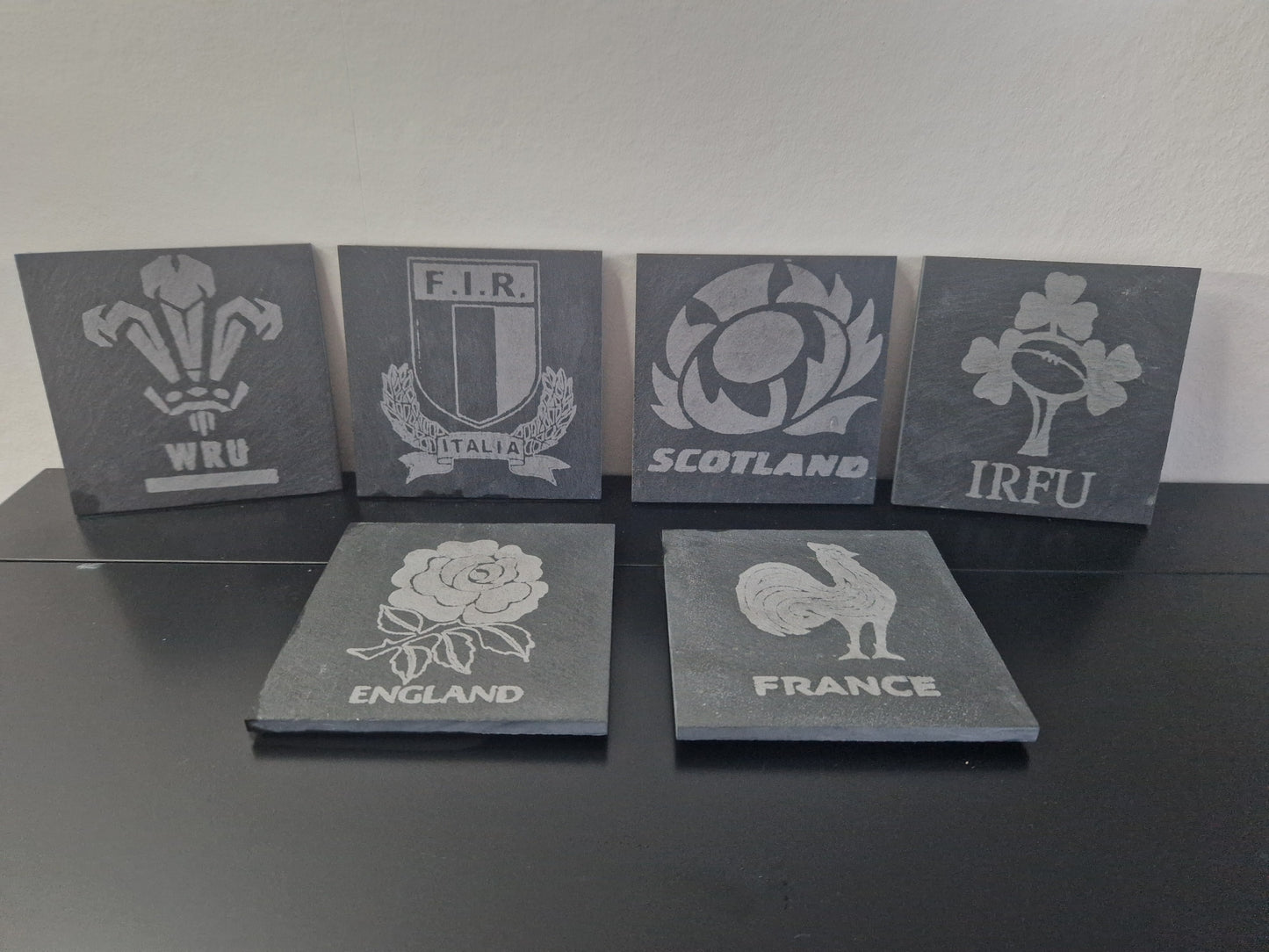6 Nations slate Coasters