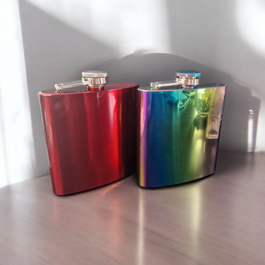 Single hip flask personalised with name