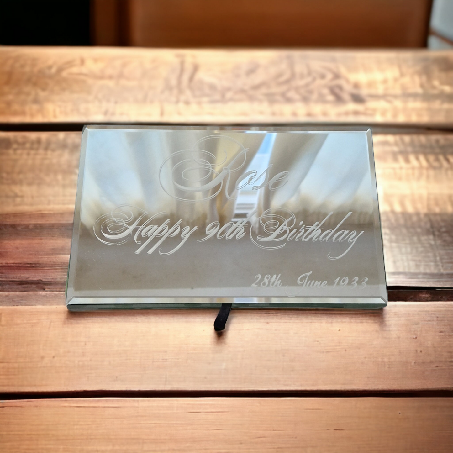 Etched Mirror box with velvet lining