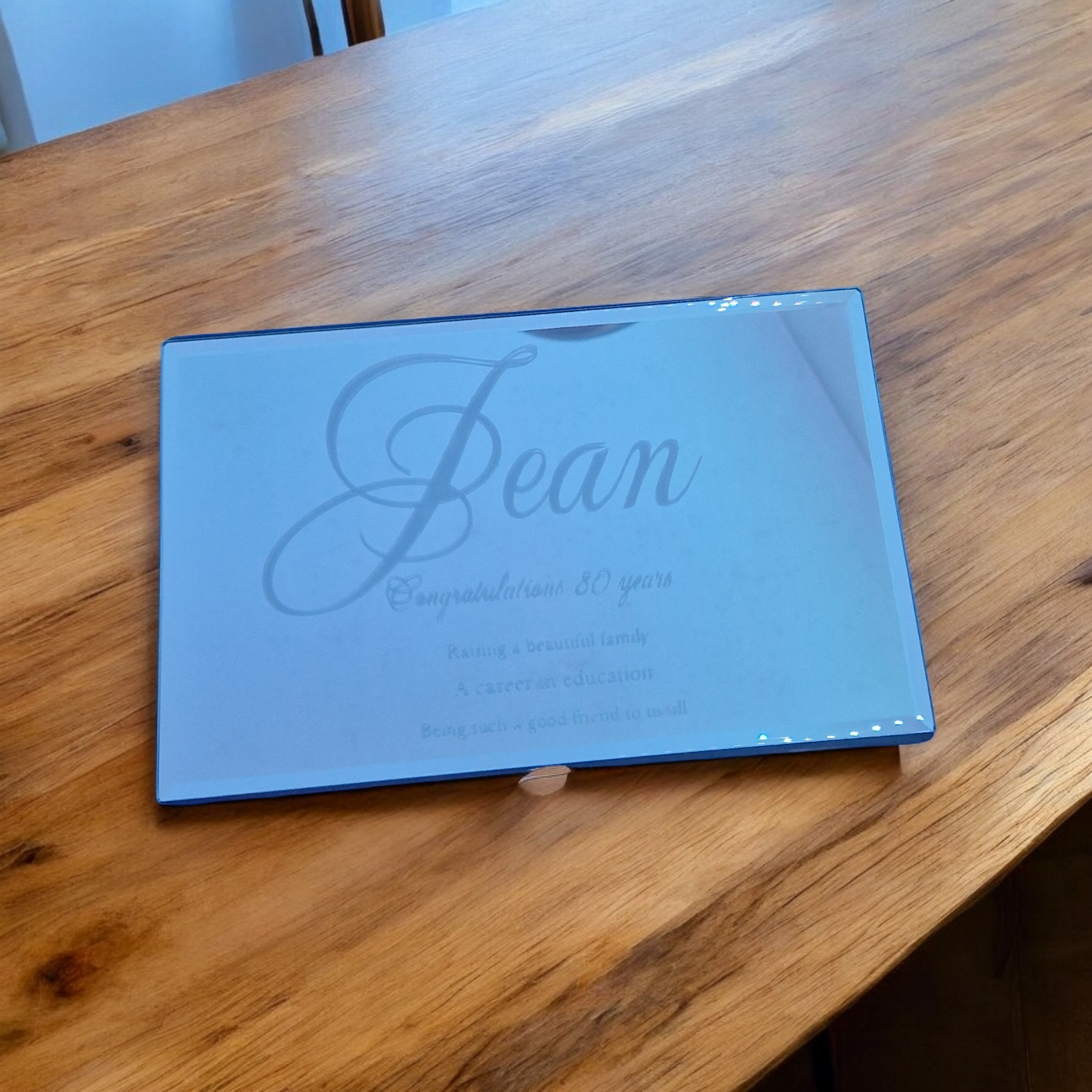 Etched Mirror box with velvet lining