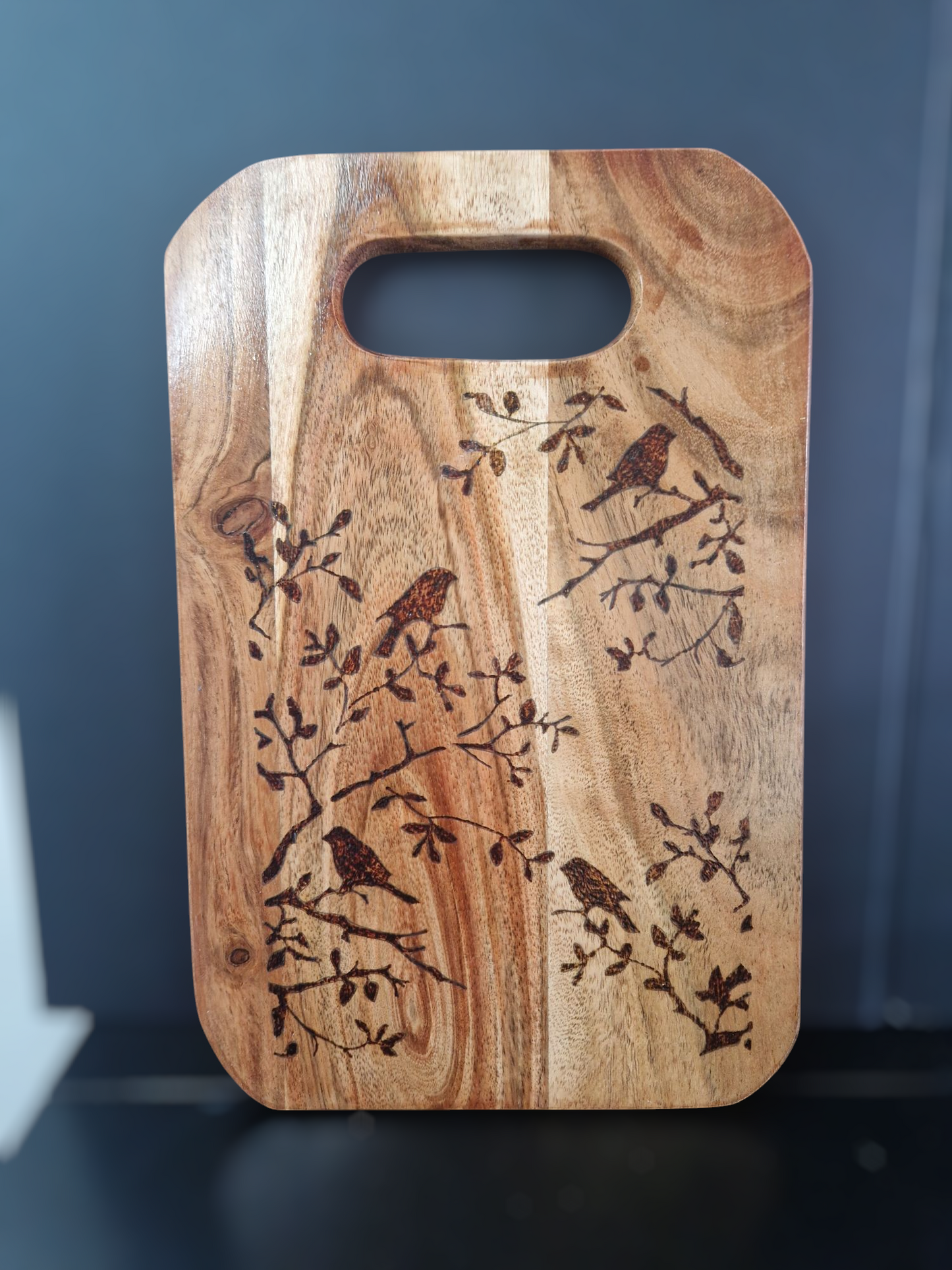 Handburned Birdy Wooden Cheese board
