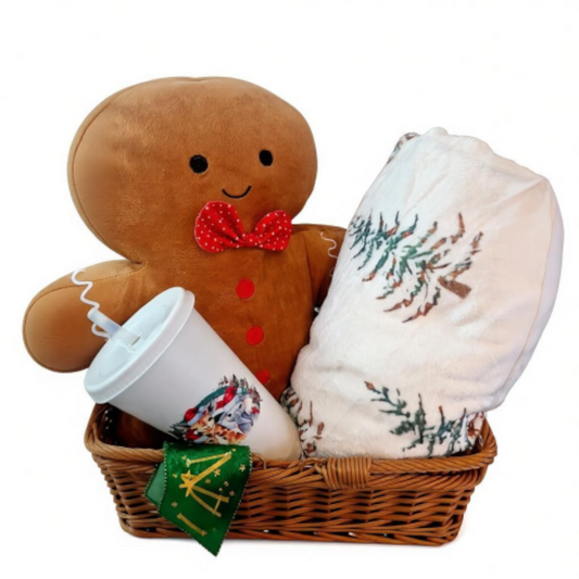 Gingerbread teddy picnic basket