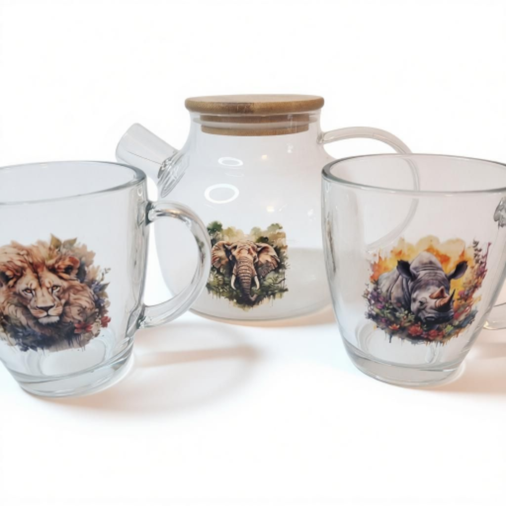 Safari glass tea set