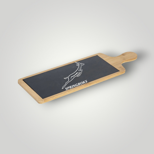 Large Springbok slate and wood serving tray