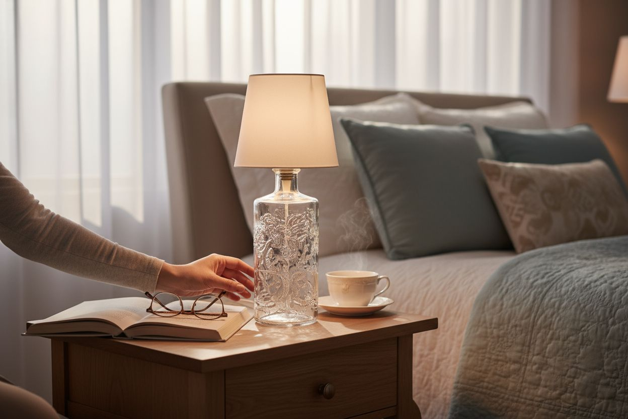 Rechargable touch glass dragon bottle lamp