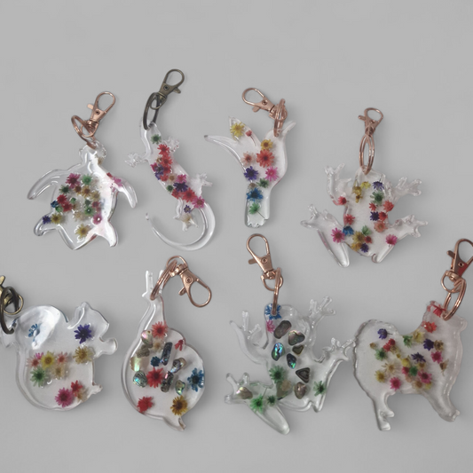 Handmade resin keyrings