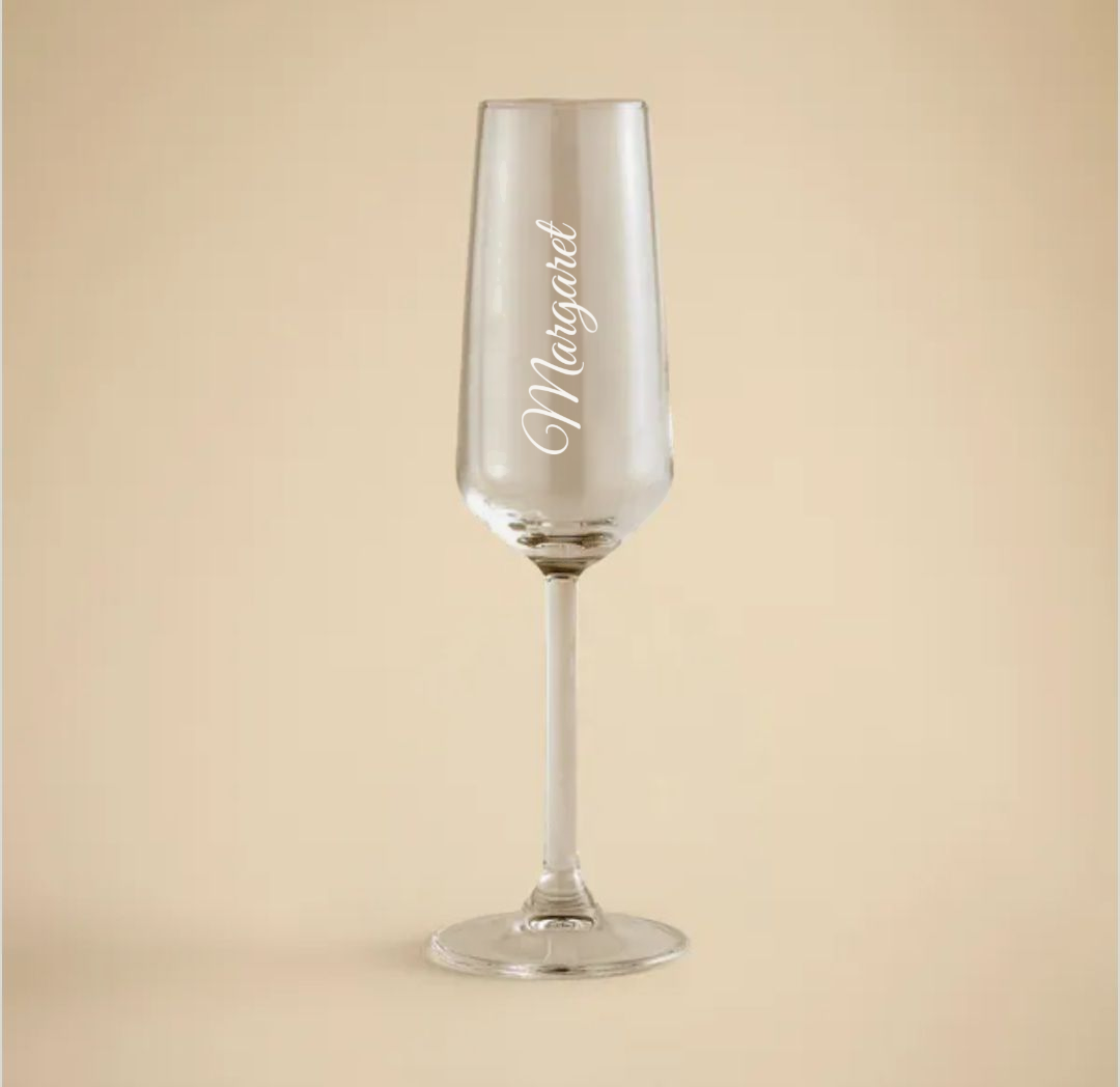 Personalised champagne flute in gift box