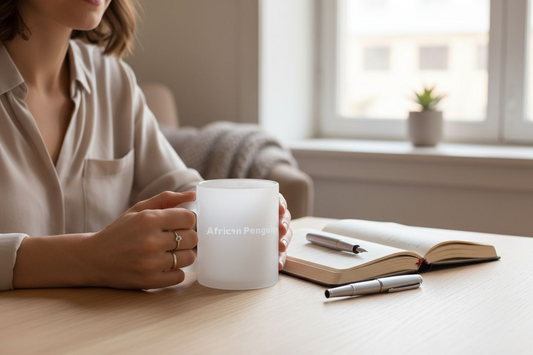 Personalised frosted coffee mug