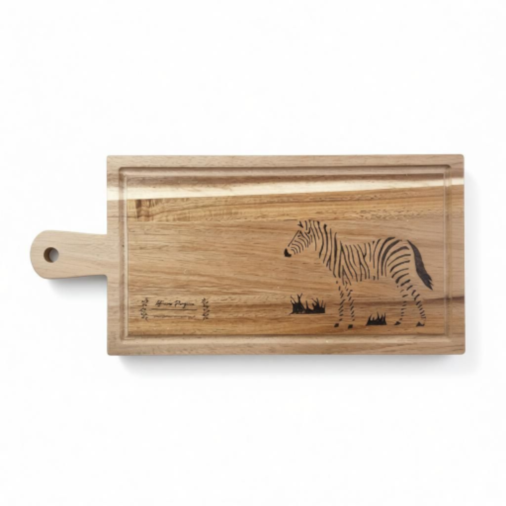 Handburned  Zebra Wooden Cheese board