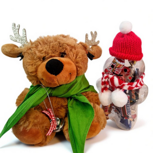 Cuddles for Christmas teddy and sweetie bottle