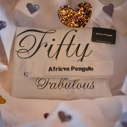 Fifty & Fabulous white robe in gift box