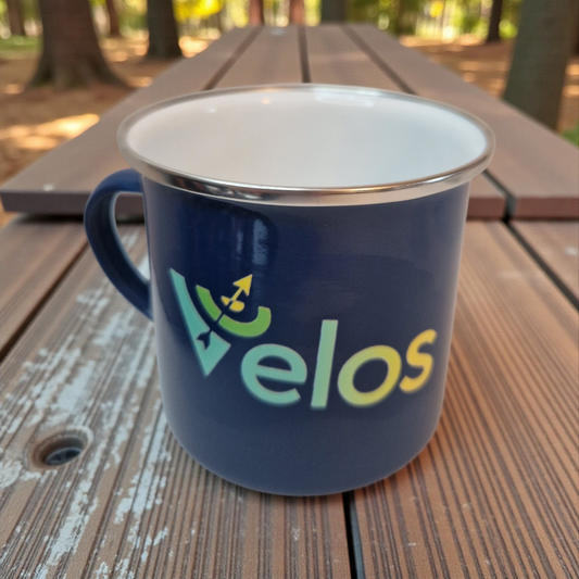 Velos Vintage enamel-coated metal mug