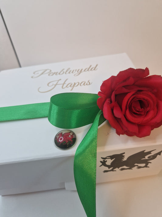 Welsh glass coffee mug and slate coaster gift box