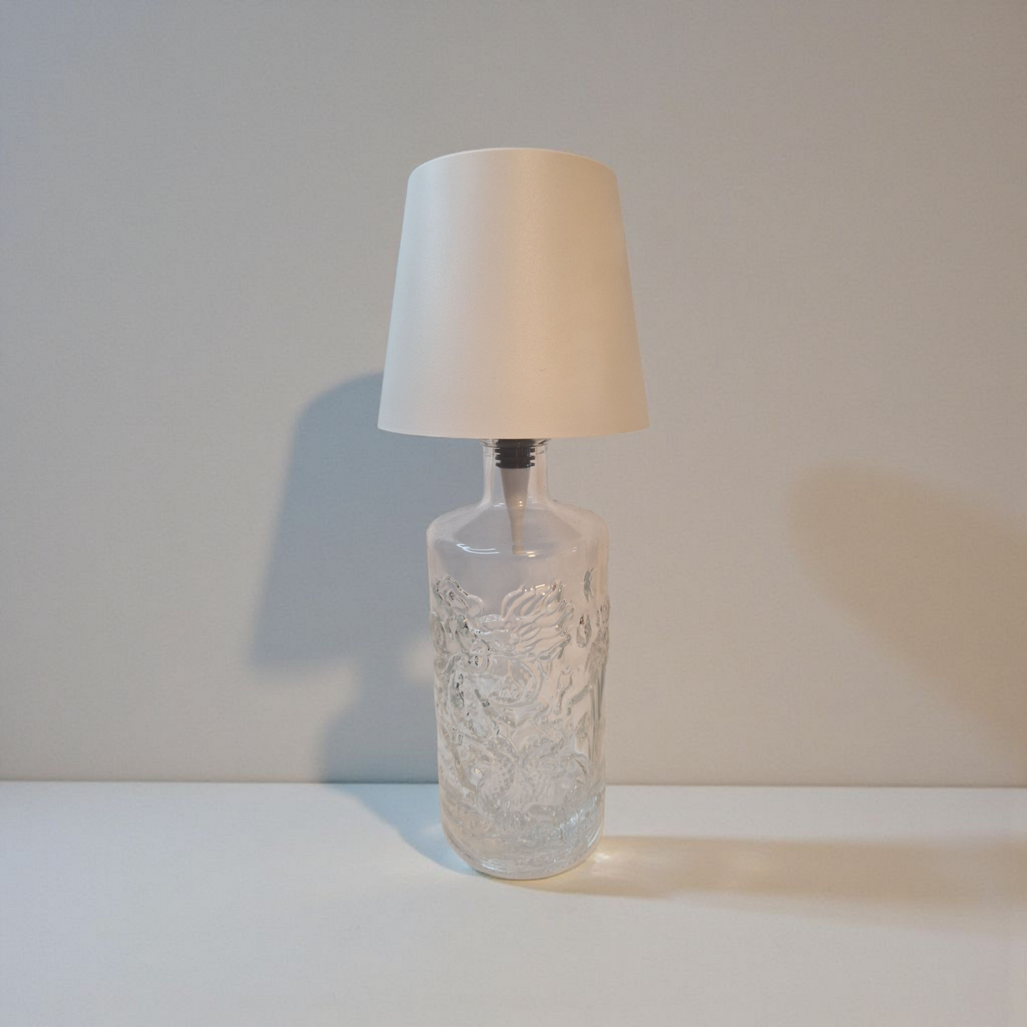 Rechargable touch glass dragon bottle lamp