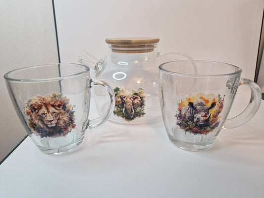 Safari glass tea set