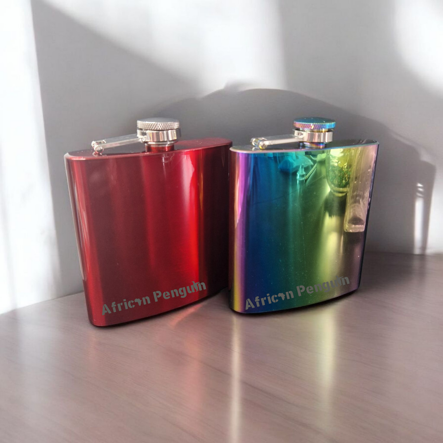 Single hip flask personalised with name